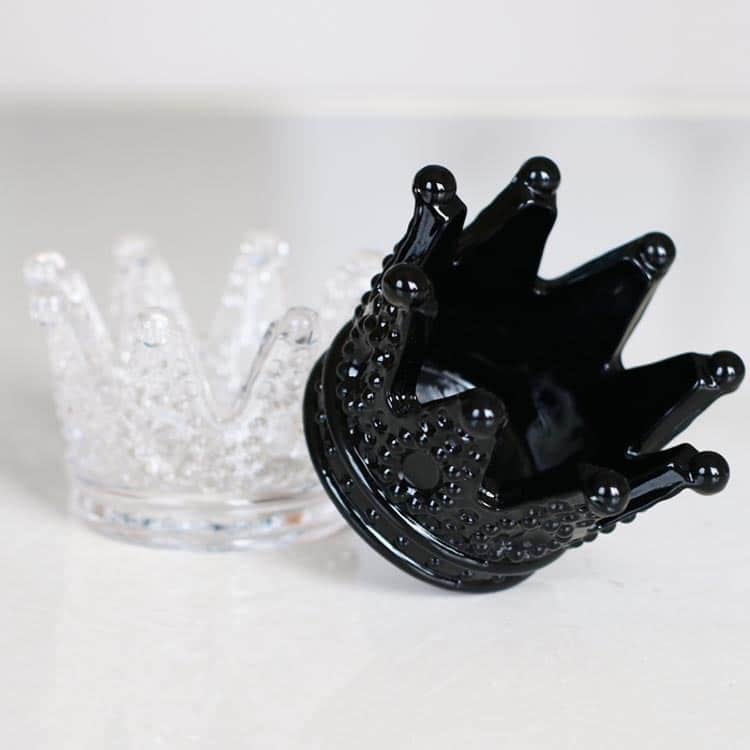 Crown Glass Ashtray transparent and black variation