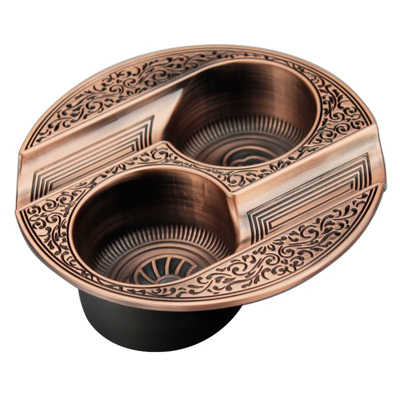 "Double Slot" - Cigar Ashtray Retro Style bronze