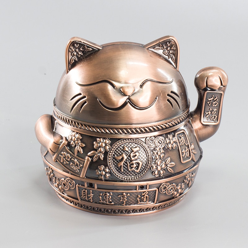 "Lucky Cat" - Windproof Ashtray With Lid