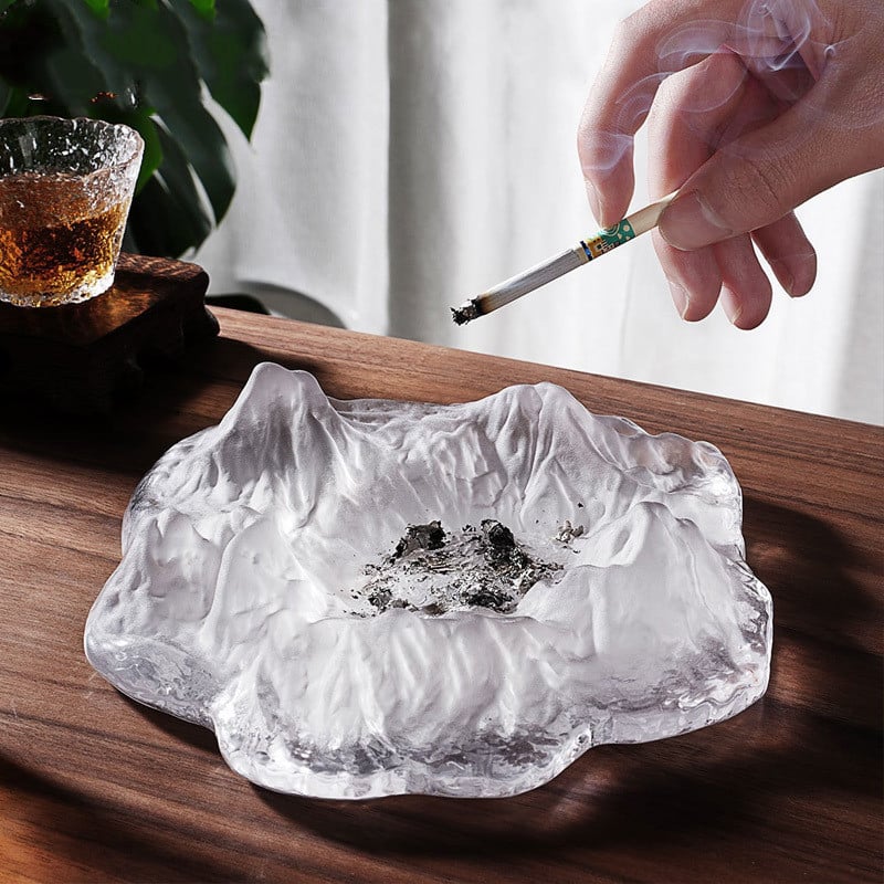 "Mountains" - Large Glass Ashtray - Multipurpose Decoration