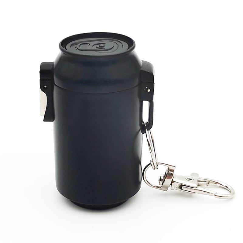 black can portable ashtray with keychain