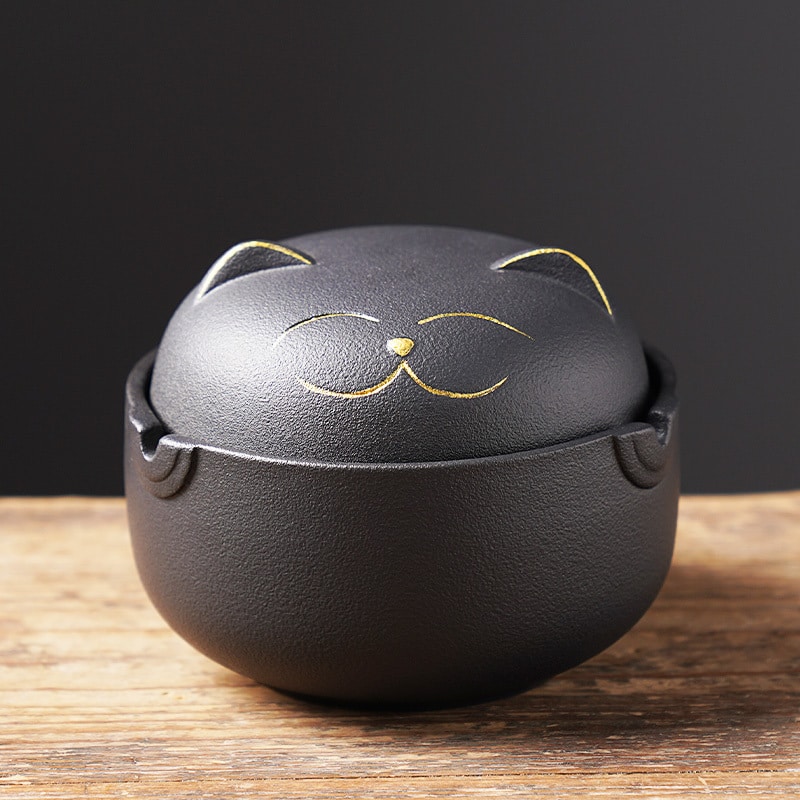 Black Cat Ashtray Windproof