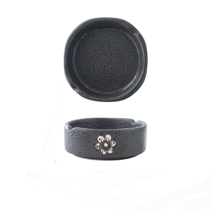 Black Ceramic Ashtray