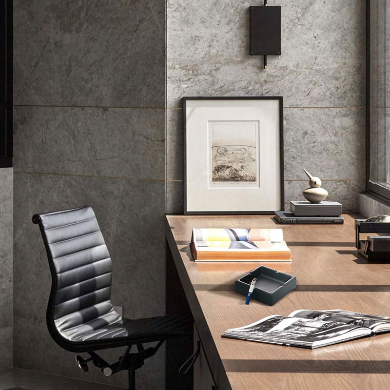 Black Ceramic Ashtray On Office Table