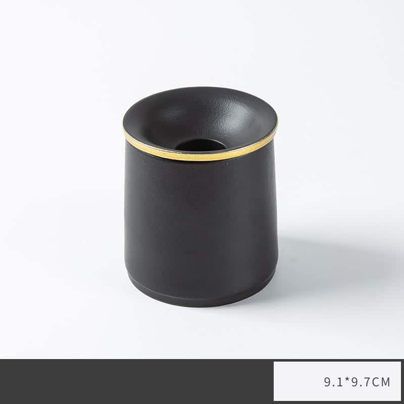 Black Outdoor Ashtray With Funnel Lid