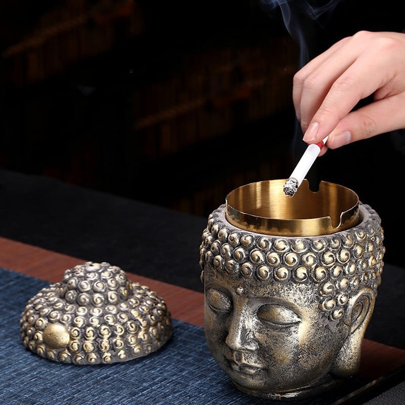 Buddha Outdoor Ashtray With Lid