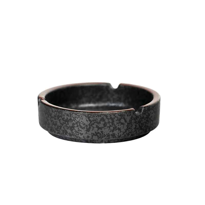 Ceramic Ashtray Black Without Lid