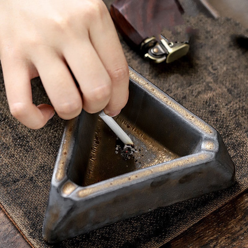 Ceramic Ashtray Triangular