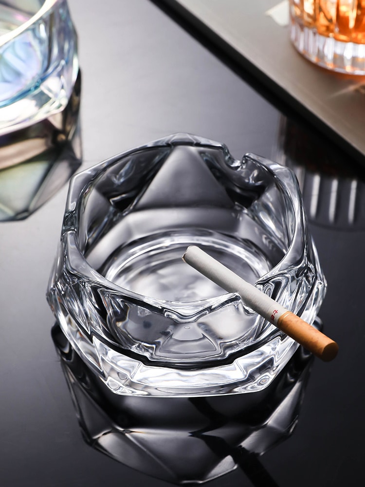 Cigarette Ashtray Modern Transparent Glass