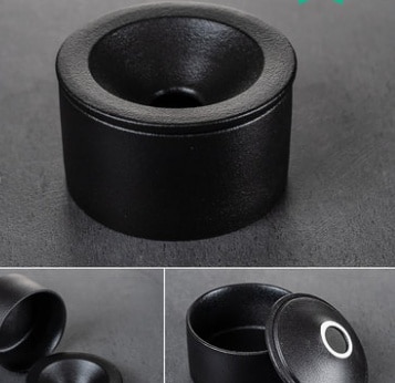 Cigarette Ashtray With Funnel Lid In Black Color