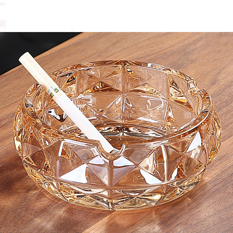 Classy Crystal Glass Ashtray Golden