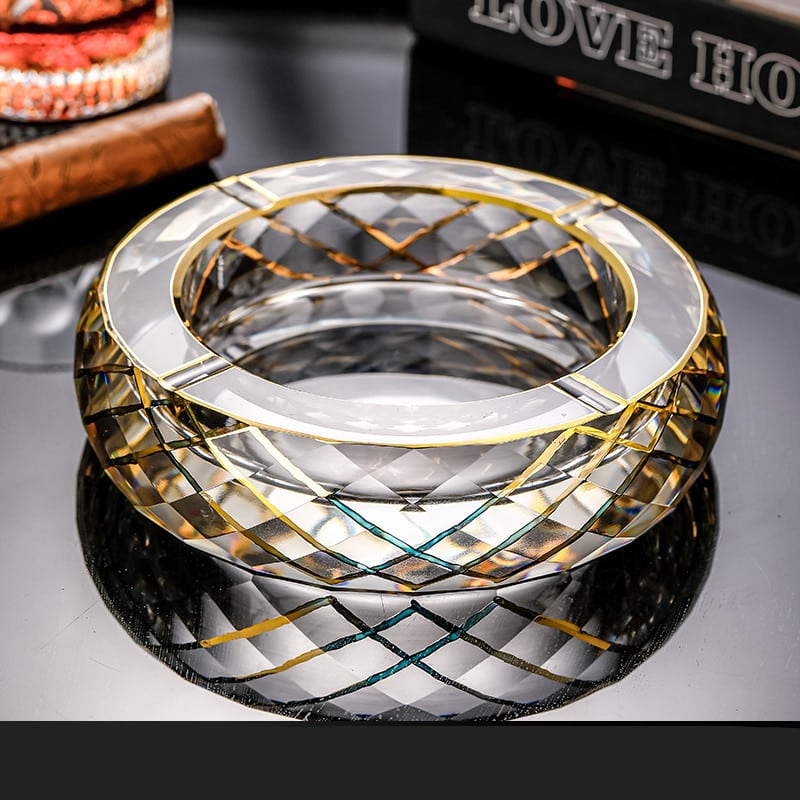 Classy Glass Ashtray Gilded