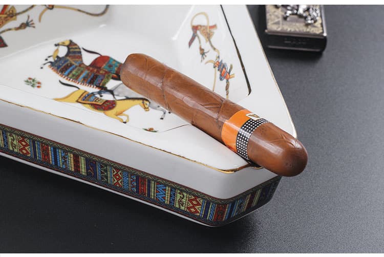 Closeup Photo Cigar Ashtray