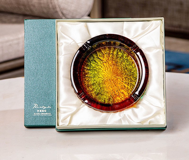 Colorful Glass Ashtray Round