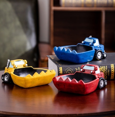 Cool Bulldozer Resin Ashtrays
