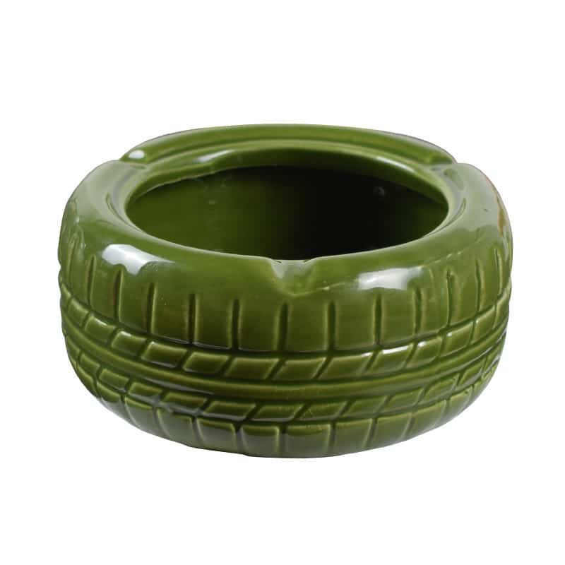 Cool Car Tire Ashtray In Green