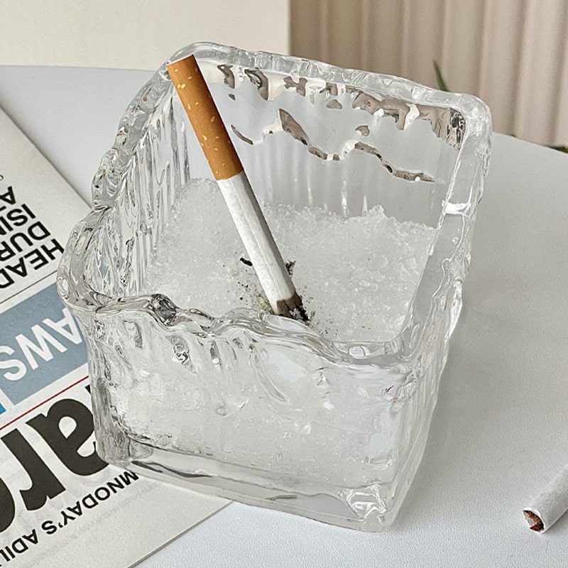 Cool Glass Ashtray Photographed From Top