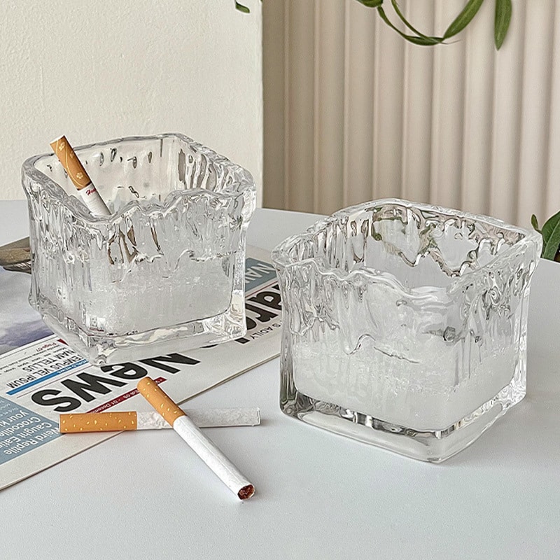 Cool Glass Ashtrays Square Transparent
