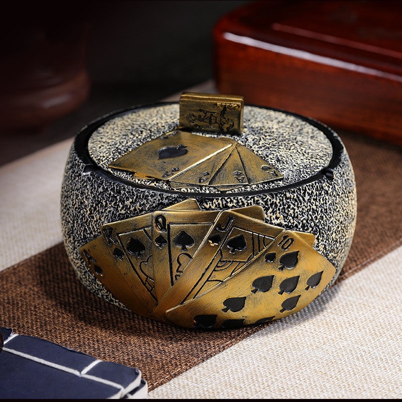 Cool Playing Cards Ashtray Resin