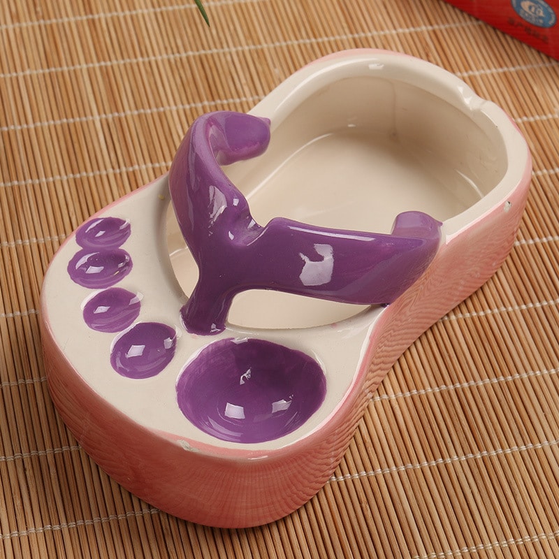 Cool Purple Sandal Shoe Ceramic Ashtray