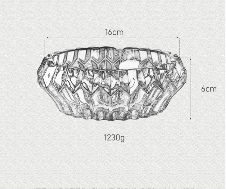 Crystal Glass Ashtray Large Diameter 6 2 Inch 16 Cm