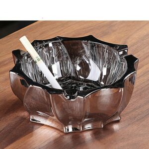 Crystal Glass Ashtray - Lotus Shape - Indoor Outdoor