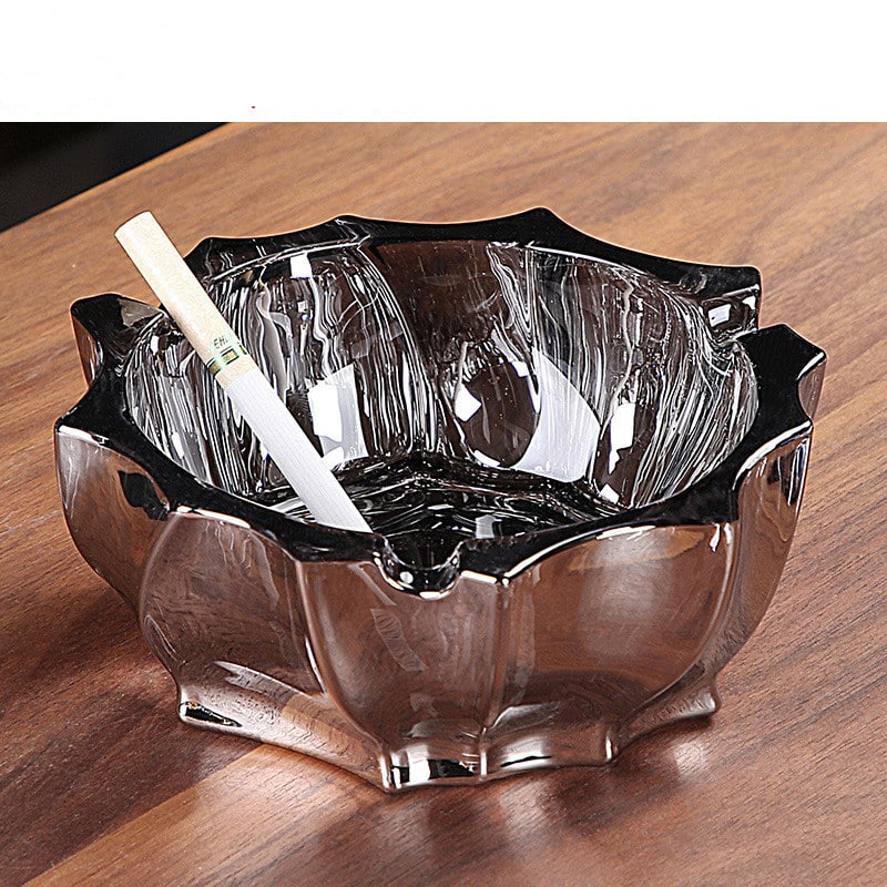 Crystal Glass Ashtray Lotus Shape For Indoor Outdoor