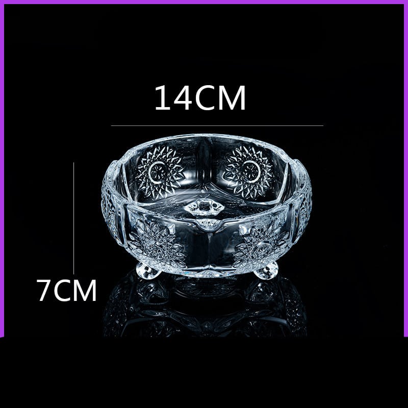 Crystal Glass Ashtray Round Large
