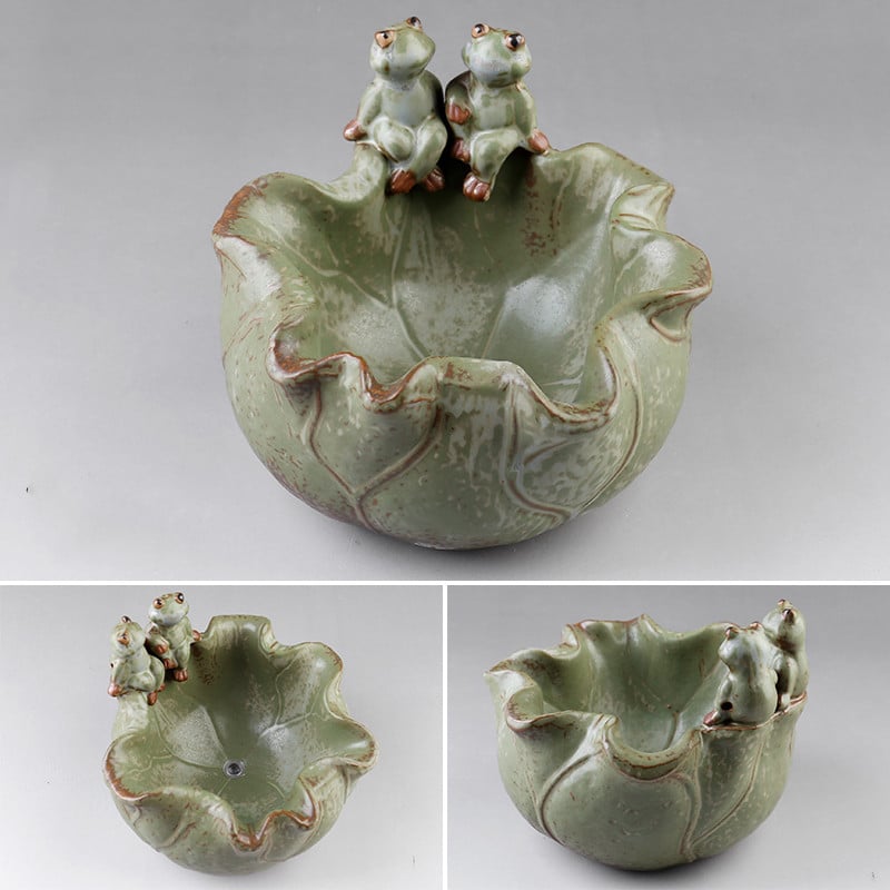 Cute Ash Tray Ceramic Frogs