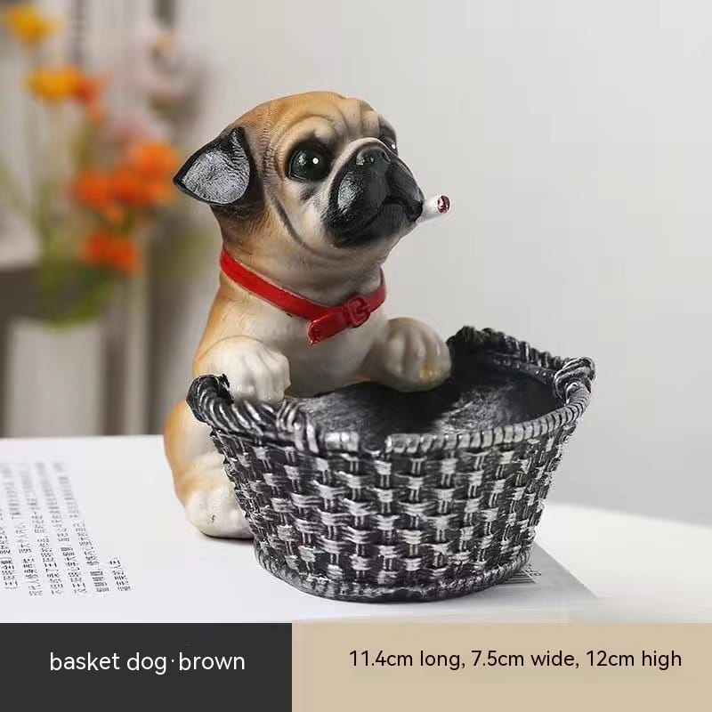Cute Ashtray Resin Dog Brown