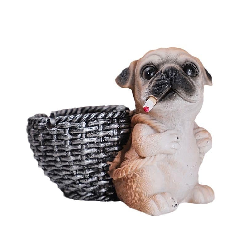 Cute Ashtray Resin Dog On White Background