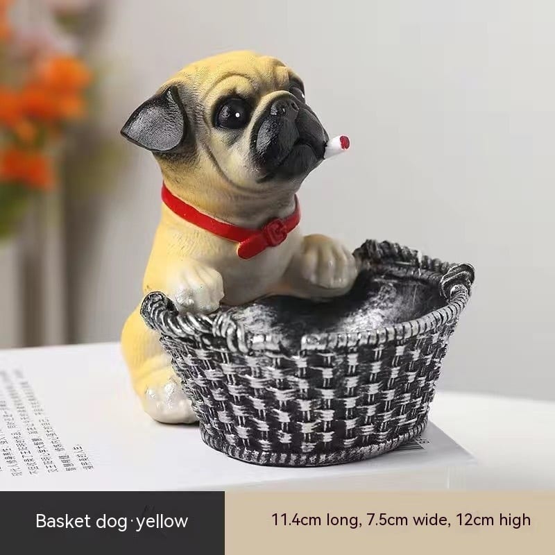 Cute Ashtray Resin Dog Yellow
