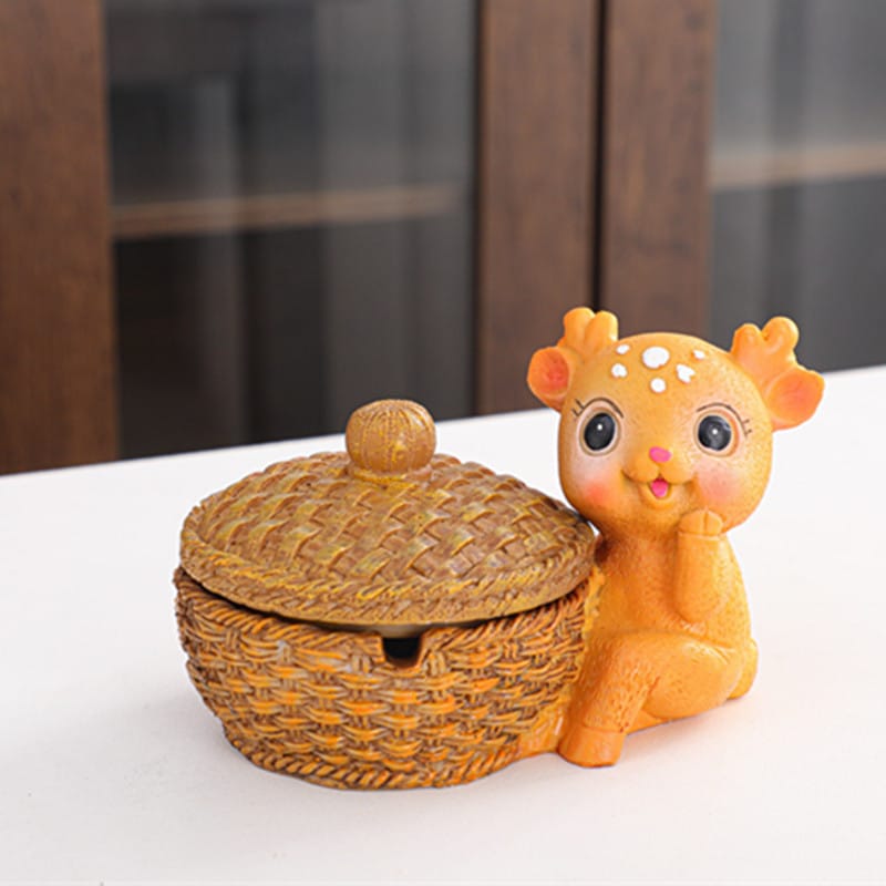 Cute Ashtray With Cover - Home & Office Decoration