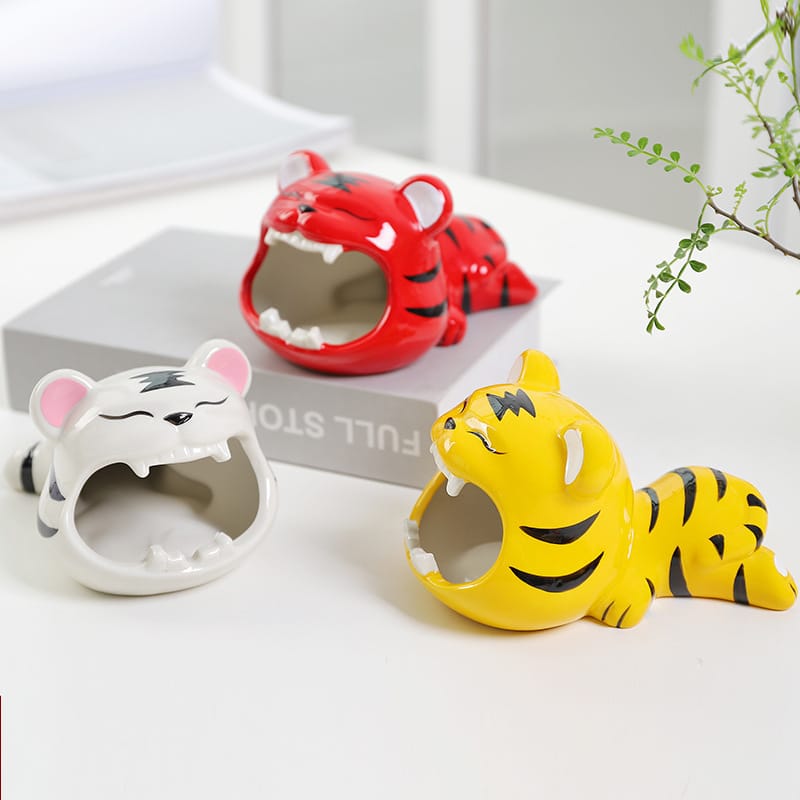 Cute Ashtrays Ceramic Tiger