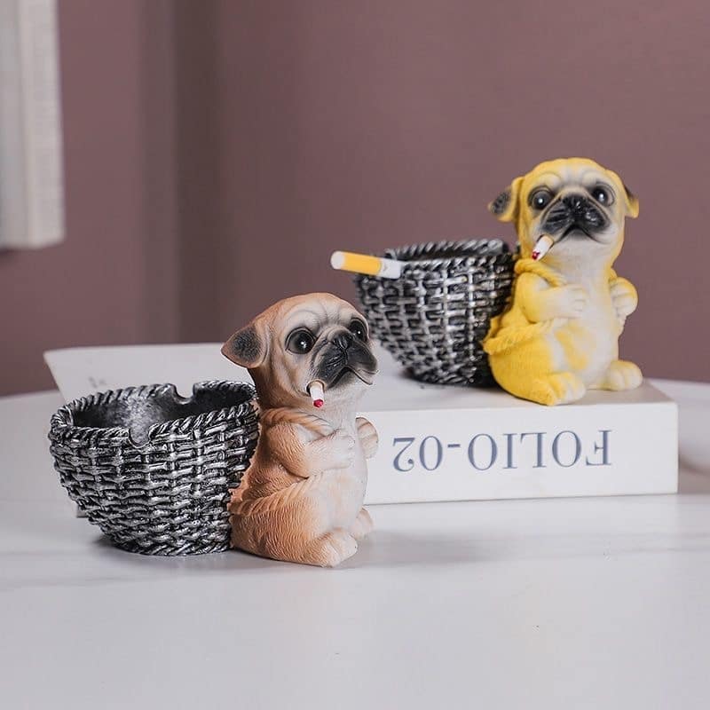 Cute Ashtrays Resin Dog With Basket