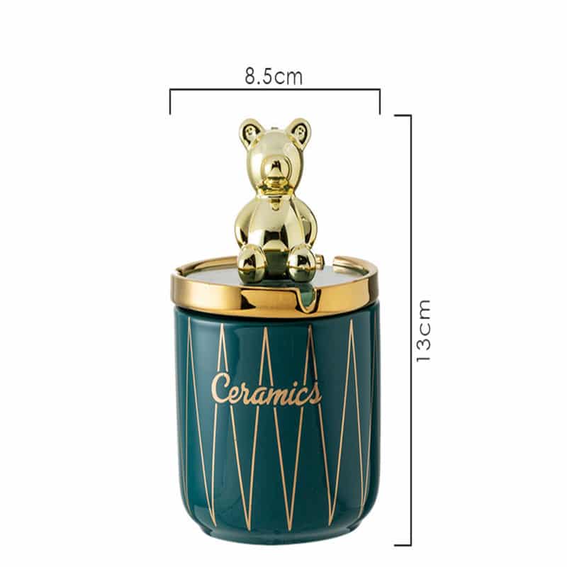 Cute Bear Ashtray Dark Green