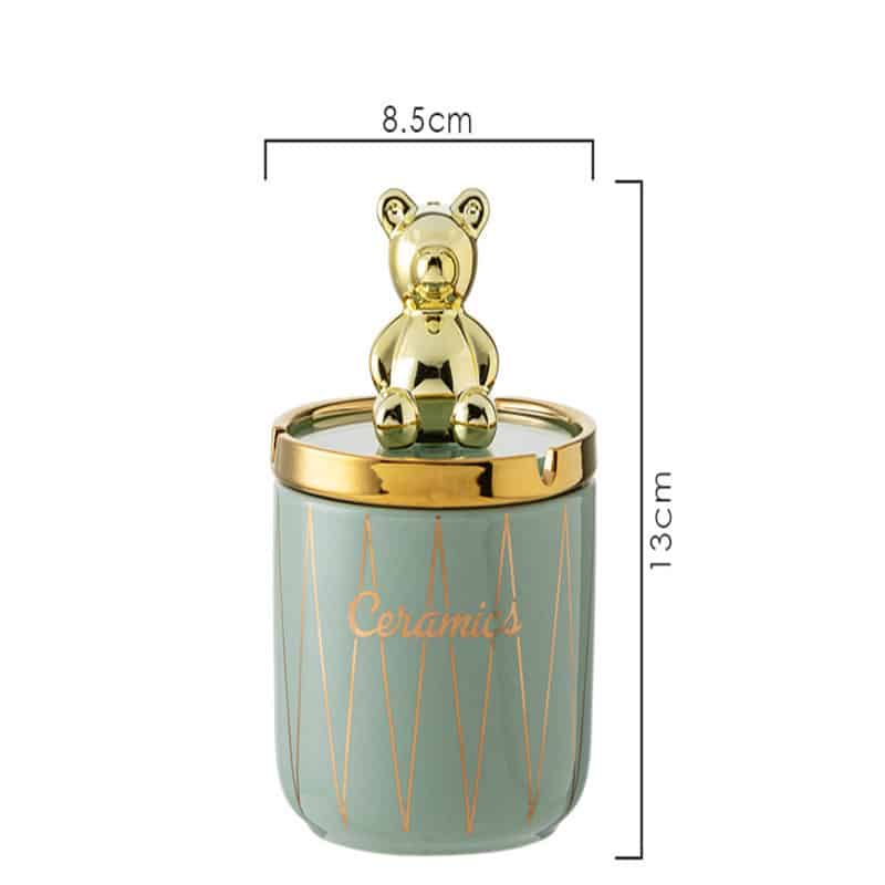 Cute Bear Ashtray Green No Smell