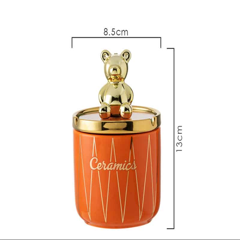Cute Bear Ashtray Windproof Orange