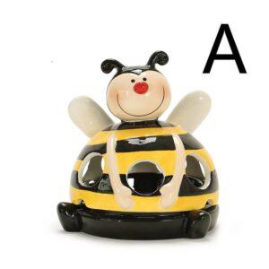 Cute Cartoon Ashtray - Ceramic Bee - Covered With Lid