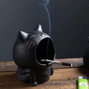 Yawning Cat Ashtray - For Cat Lovers - Made From Ceramic