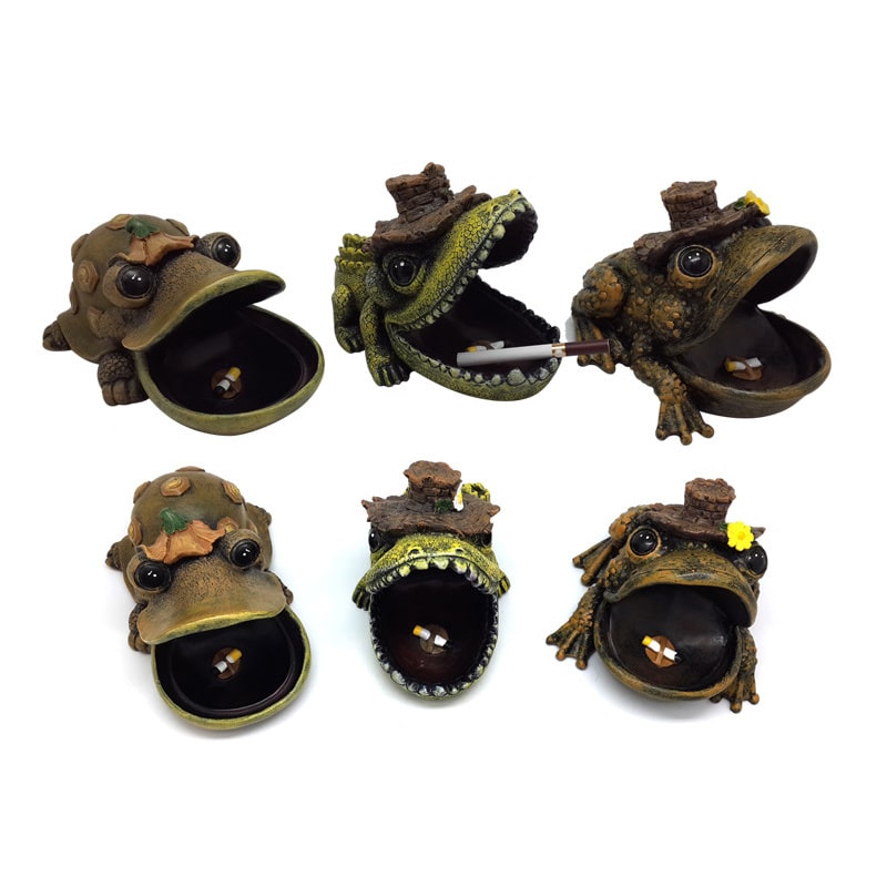 Cute Resin Ashtrays Crocodile Frog And Turtle