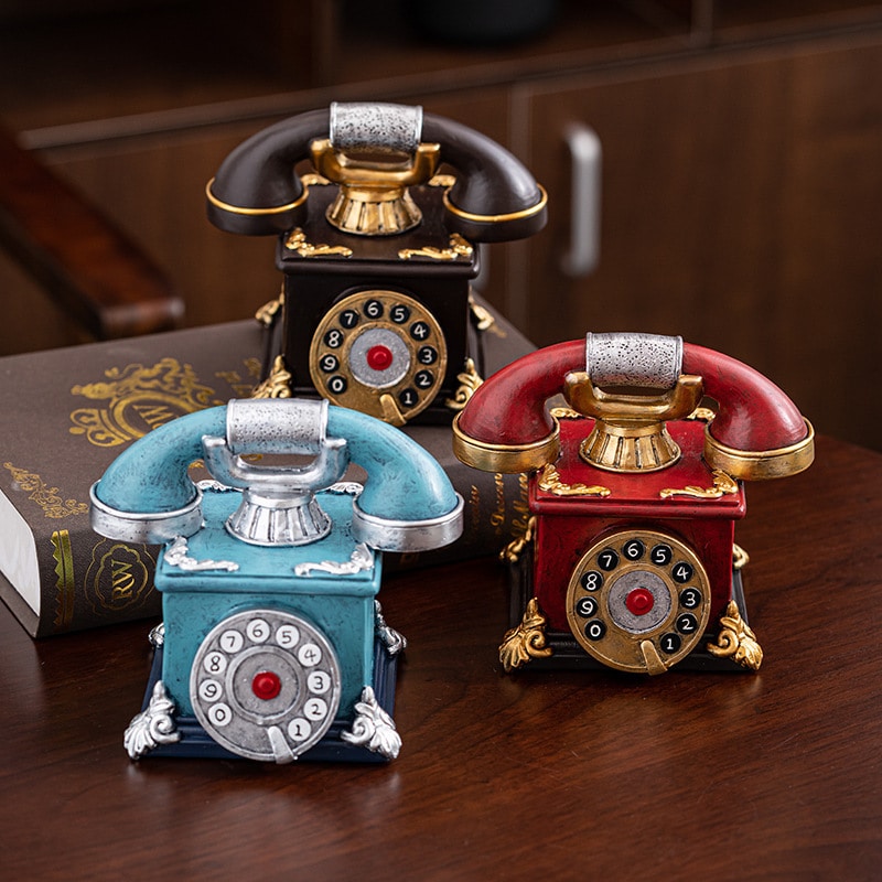 Cute Retro Telephone Ashtrays Resin With Lid