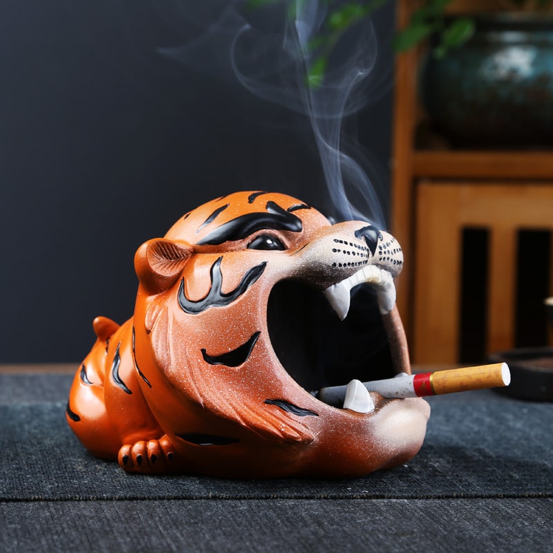Cute Tiger Large Ceramic Ashtray