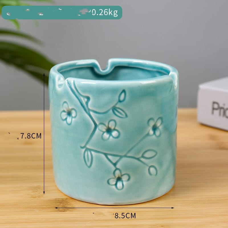 Dimensions Of Blue Ceramic Ashtray