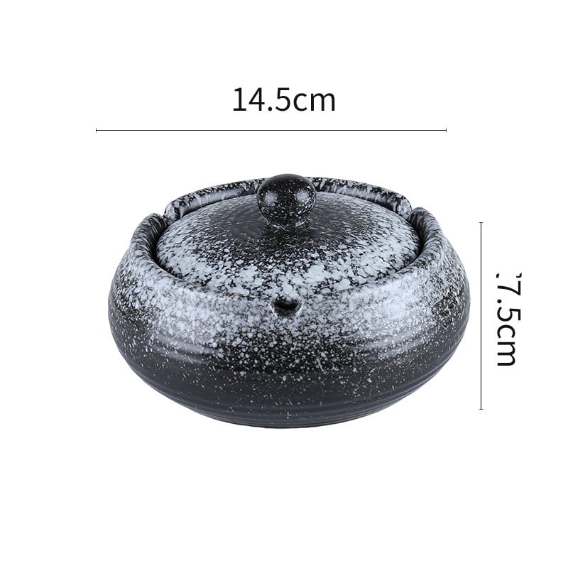 Dimensions Of White And Black Ceramic Ashtray