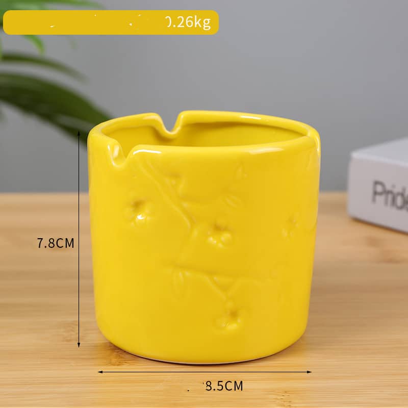 Dimensions Of Yellow Ceramic Ashtray