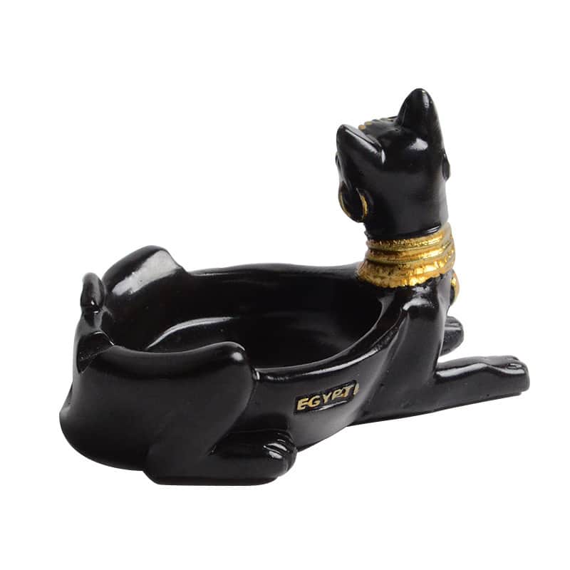 Egyptian Cat Ashtray photographed from left side