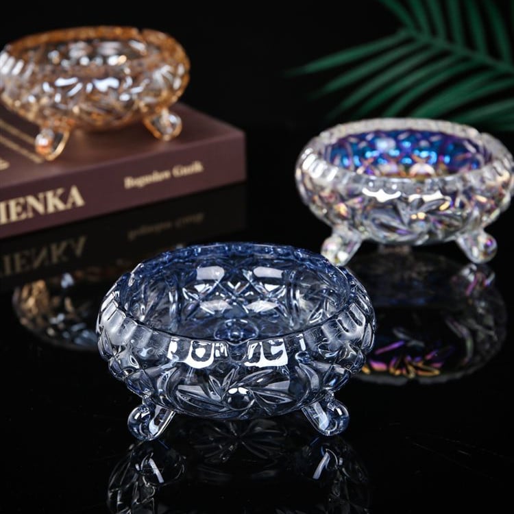 European Crystal Glass Ashtrays