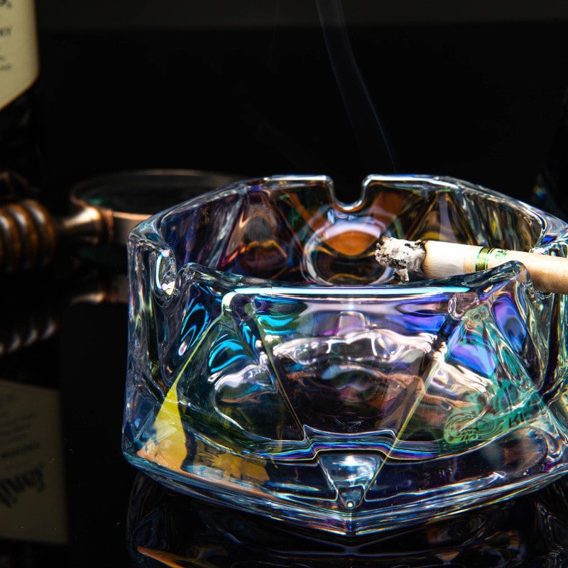 Fancy Colored Glass Ashtray Cool Home Decor
