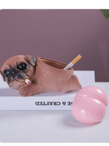 Funny Dog Ashtray With Bum Lid - Resin Ash Tray
